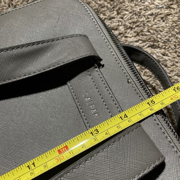 Calpak Gray Leather Kaya Laptop Backpack Bookbag main image 12